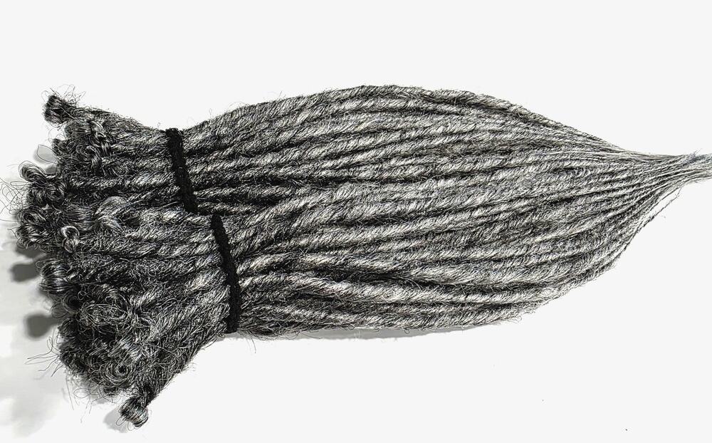 80 SE Single Ended Synthetic Grey Gray Silver Dreads Dreadlocks Hair Extensions